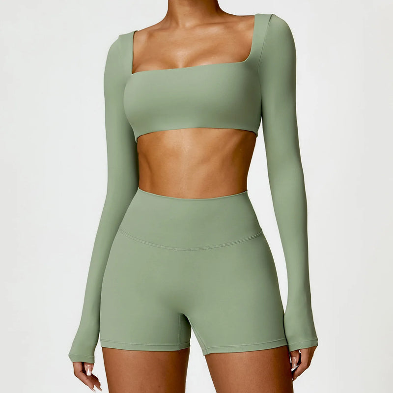 Conjunto-Pier-Com-Short-academia-roupa-de-fitness-legging-treino-welles-corrida-tenis-beach-tennis-verde