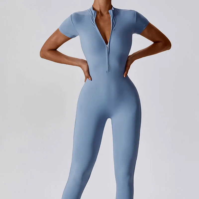 Macacão-Fire-academia-roupa-de-fitness-legging-treino-welles-corrida-tenis-beach-tennis-marrom-azul-claro