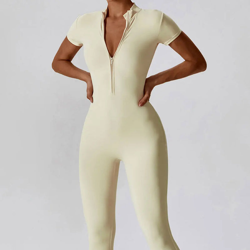 Macacão-Fire-academia-roupa-de-fitness-legging-treino-welles-corrida-tenis-beach-tennis-marrom-creme-esforço