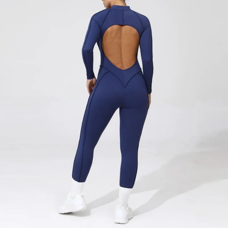 Macacão-Jump -com-Zíper-academia-roupa-de-fitness-legging-treino-welles-corrida-tenis-beach-tennis-moda-musculação-esforço-azul-fit-boa-forma