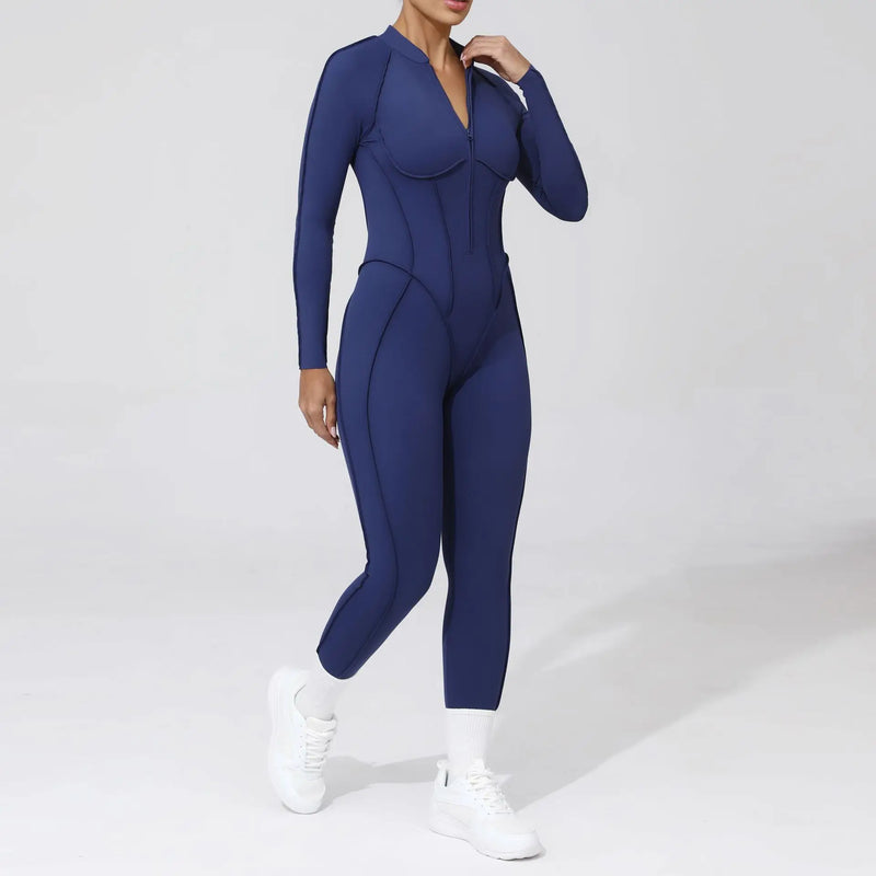 Macacão-Jump -com-Zíper-academia-roupa-de-fitness-legging-treino-welles-corrida-tenis-beach-tennis-moda-musculação-esforço-azul-fit