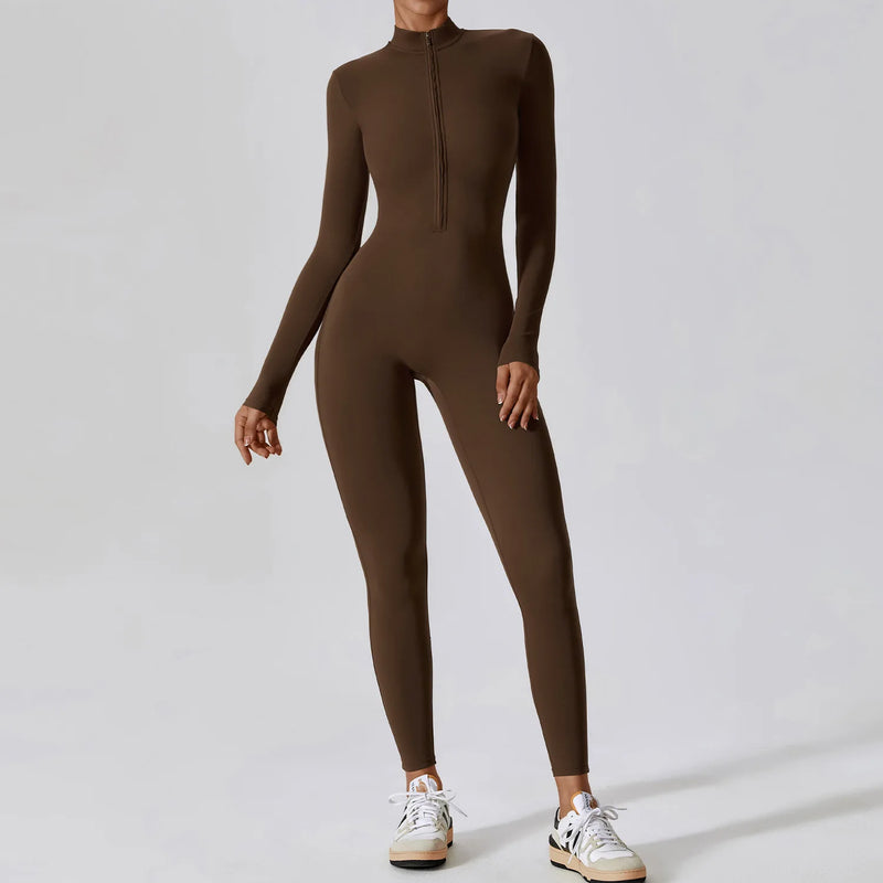 Macacão-Welles-Fame-academia-roupa-de-fitness-legging-treino-welles-corrida-tenis-beach-tennis-moda-musculação-marrom-fit
