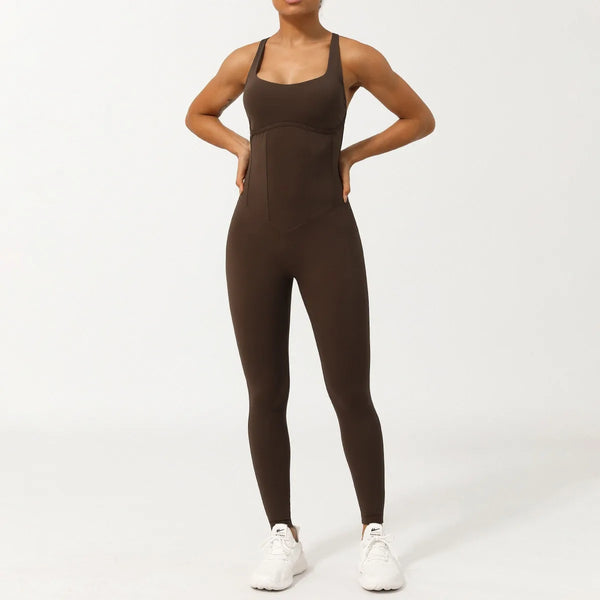 Macacão-Welles-Move-academia-roupa-de-fitness-legging-treino-welles-corrida-tenis-beach-tennis-marrom