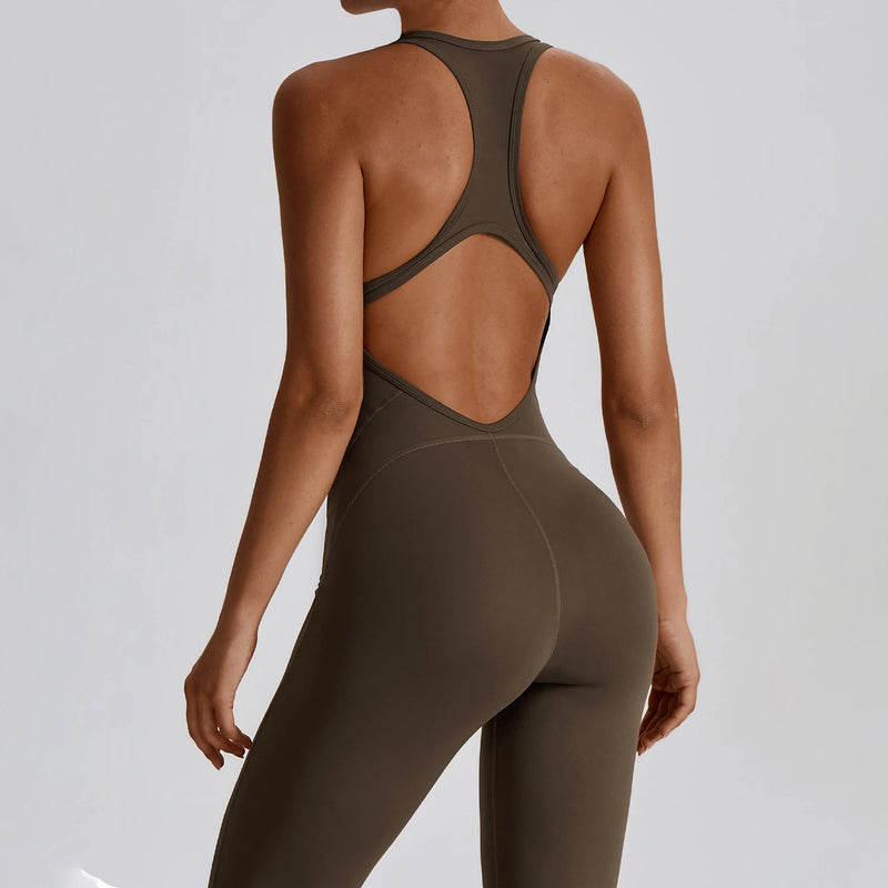 Macacão-Welles-Rit-academia-roupa-de-fitness-legging-treino-welles-corrida-tenis-beach-tennis-marrom-fit