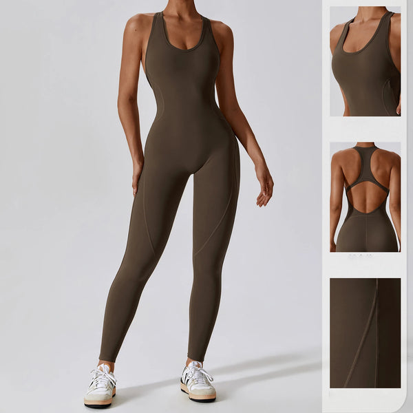 Macacão-Welles-Rit-academia-roupa-de-fitness-legging-treino-welles-corrida-tenis-beach-tennis-marrom