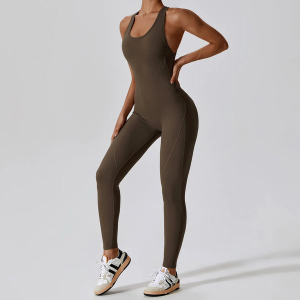 Macacão-Welles-Rit-academia-roupa-de-fitness-legging-treino-welles-corrida-tenis-beach-tennis-marrom